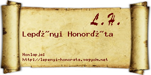 Lepényi Honoráta névjegykártya